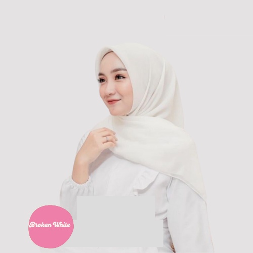 [ COD ] New 60+ Warna Daily Hijab Bella Square | Hijab Segi Empat Double Hycount | Hijab Segi Empat Bella Square-BROKEN WHITE
