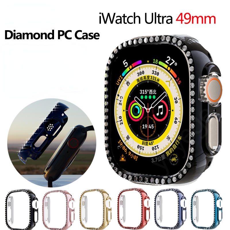 Diamond Casing Pelindung Untuk Apple Watch Ultra 49mm PC Bumper Untuk iWatch Ultra 49mm Pelindung Layar Case