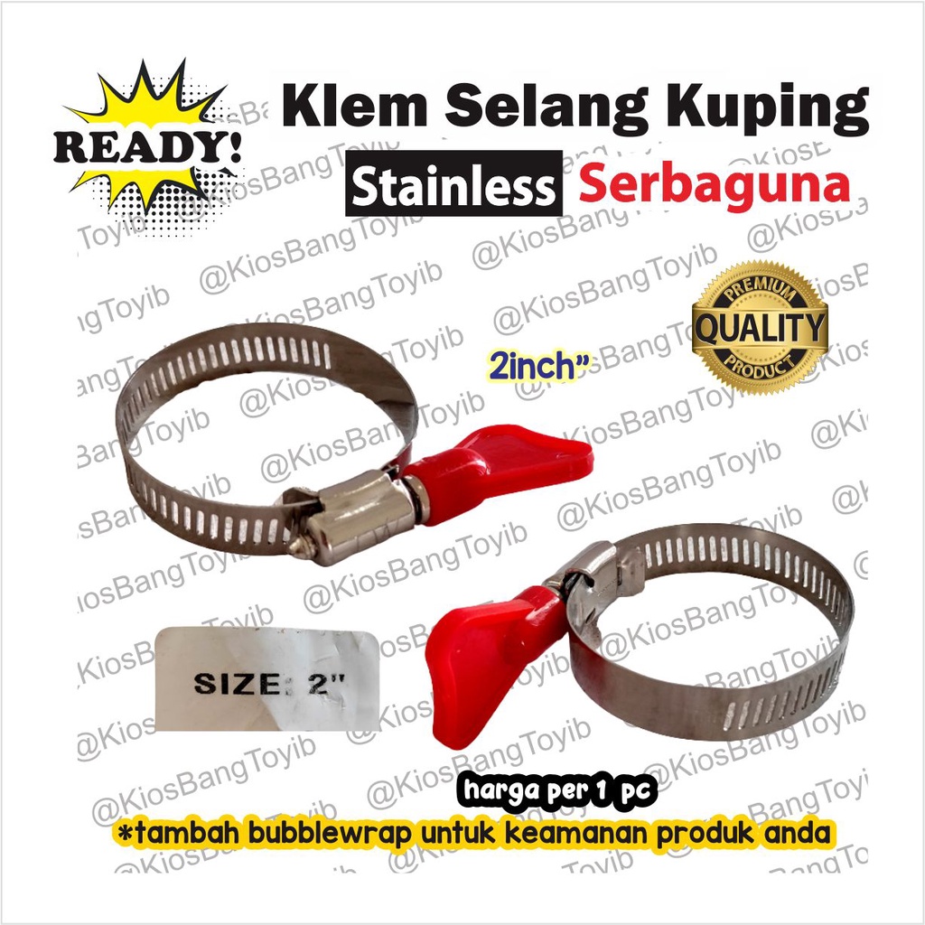 Klem Pengunci Selang Air Kompor / Hose Clamp 2inch 2&quot; Model Kupu