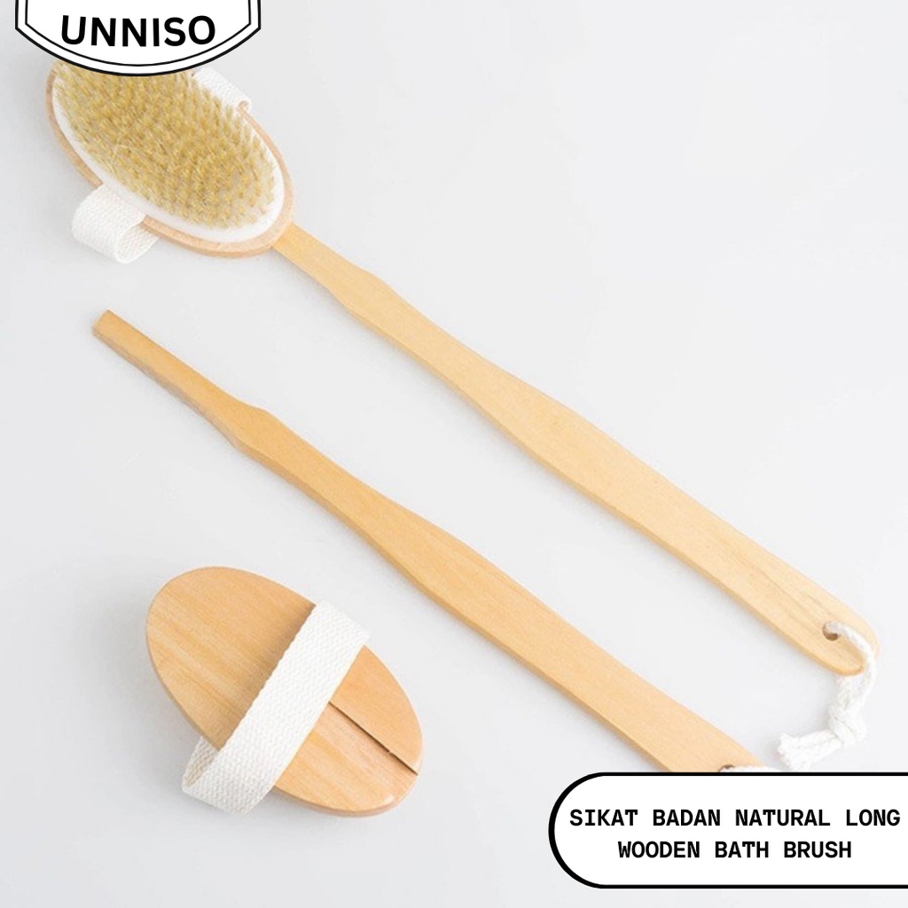 UNNISO - Sikat Badan Natural Long Wooden Bath Brush