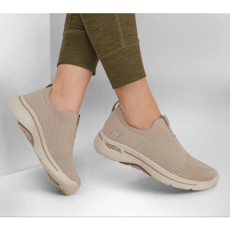 Skechers Go Walk Arch Fit Iconic Womens Walking Shoes - Taupe