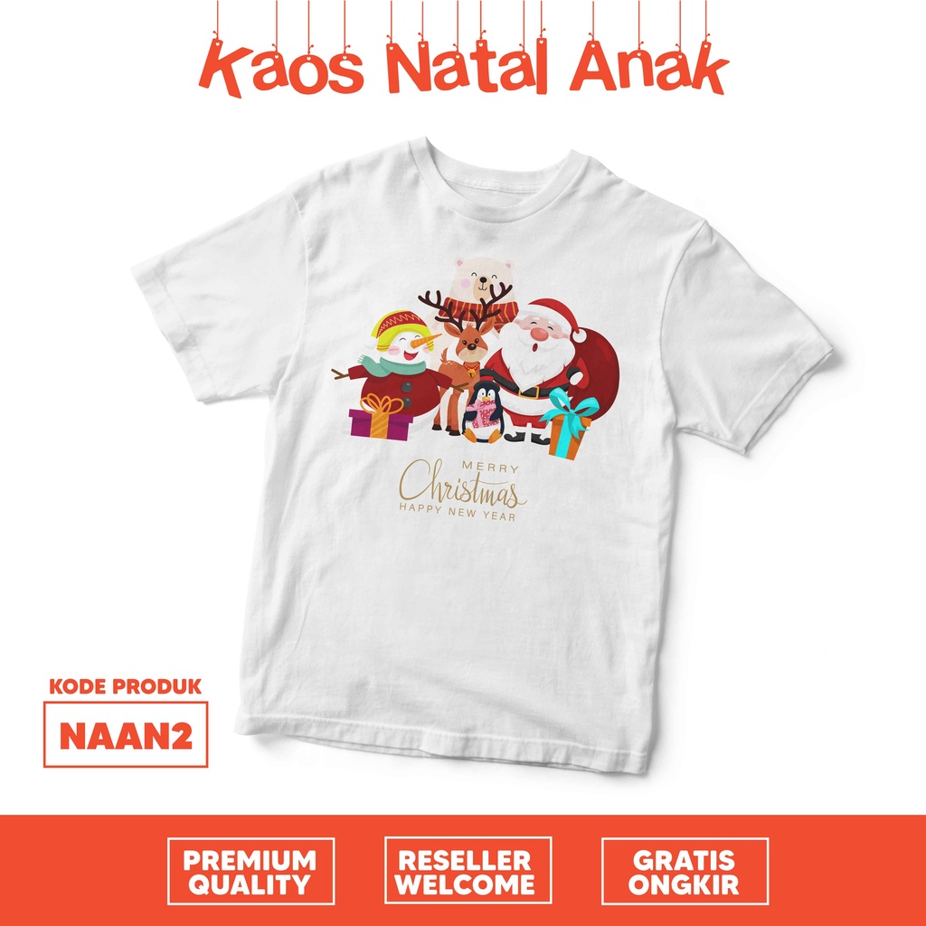 [KAOS ANAK] Natal Merry Christmas  cewek cowok anak full cotton combed