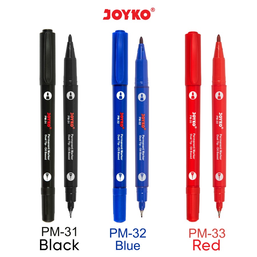 

Joyko Permanent Marker Spidol Permanen Dual Tip PM31-33