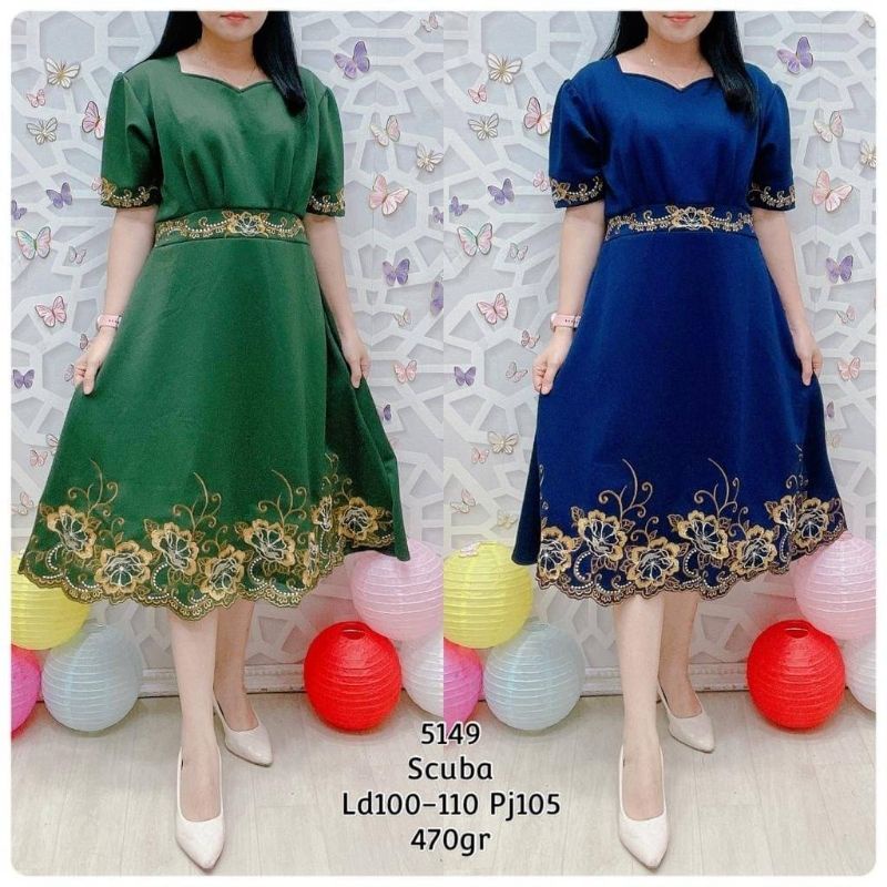 Dress 5149 Bahan scuba LD100-110 PJ105