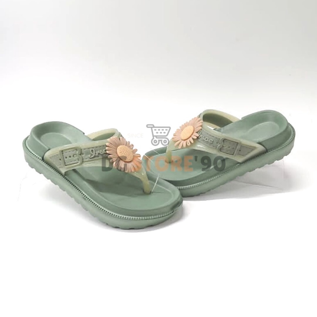 New - Sandal Anak Perempuan Model Japit Motif SUN FLOWER - Uk 24-29