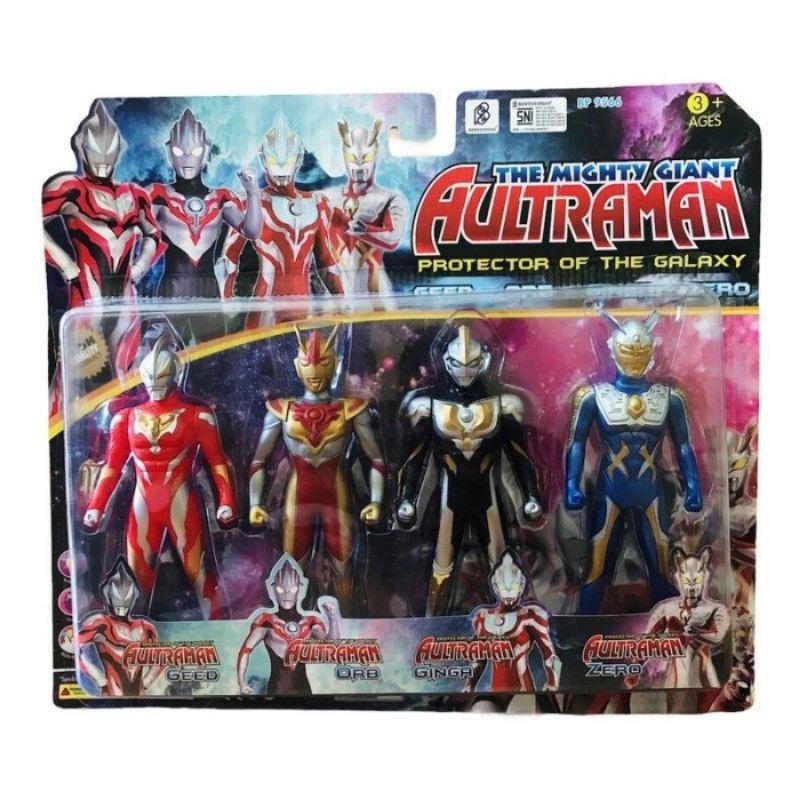 Mainan Action Figure Ultraman isi 4 pcs The Mighty Giant Aultraman Protector Of The Galaxy