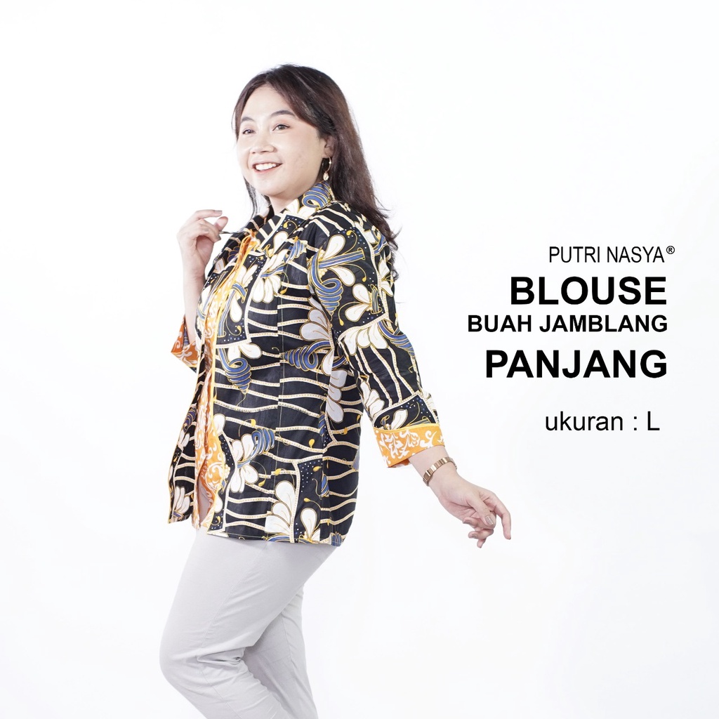 Blouse Big Size Wanita Atasan Batik Jumbo L-XL-2L-3L-4L-5L-6L-7L Model Blus Jumbo Kerja Batik / Atasan Batik Kerja Kantor Formal Bahan Katun Seragam LD 140 / Pakaian Batik Kekinian Model Terbaru / Blus Super Big Kemeja Batik Wanita