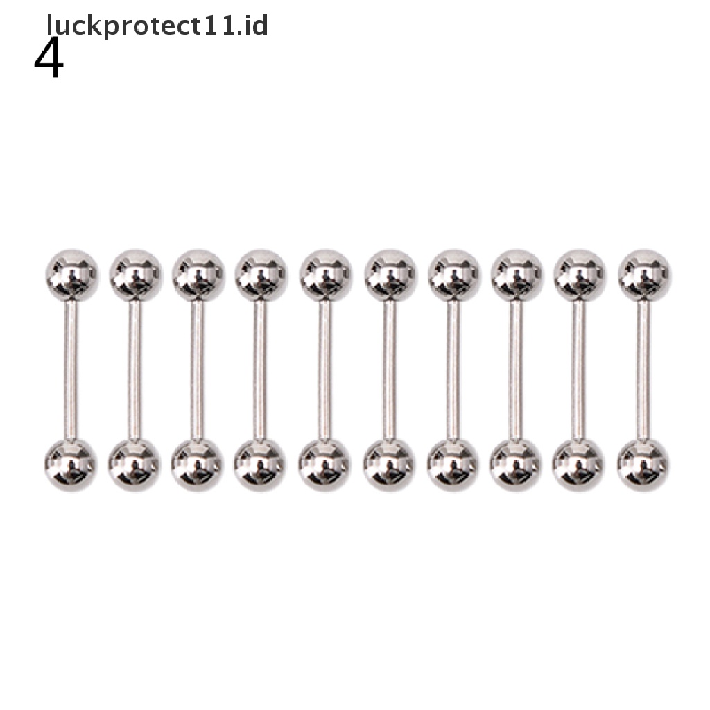 /Fashion Hot// Fashion// 10PCS Stainless steel Bola Lidah Pusar Nipple Barbel Rings Bar Body.