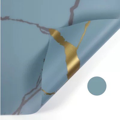 AGG-290 Wrapping Paper Motif Marble / Cellophane Marble Gold / Kertas Buket Bunga