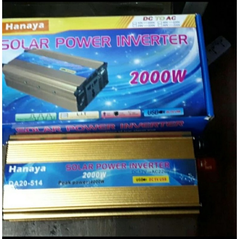 Power Inverter 2000 watt merek HANAYA input dc 12v output ac 220v + usb 5v