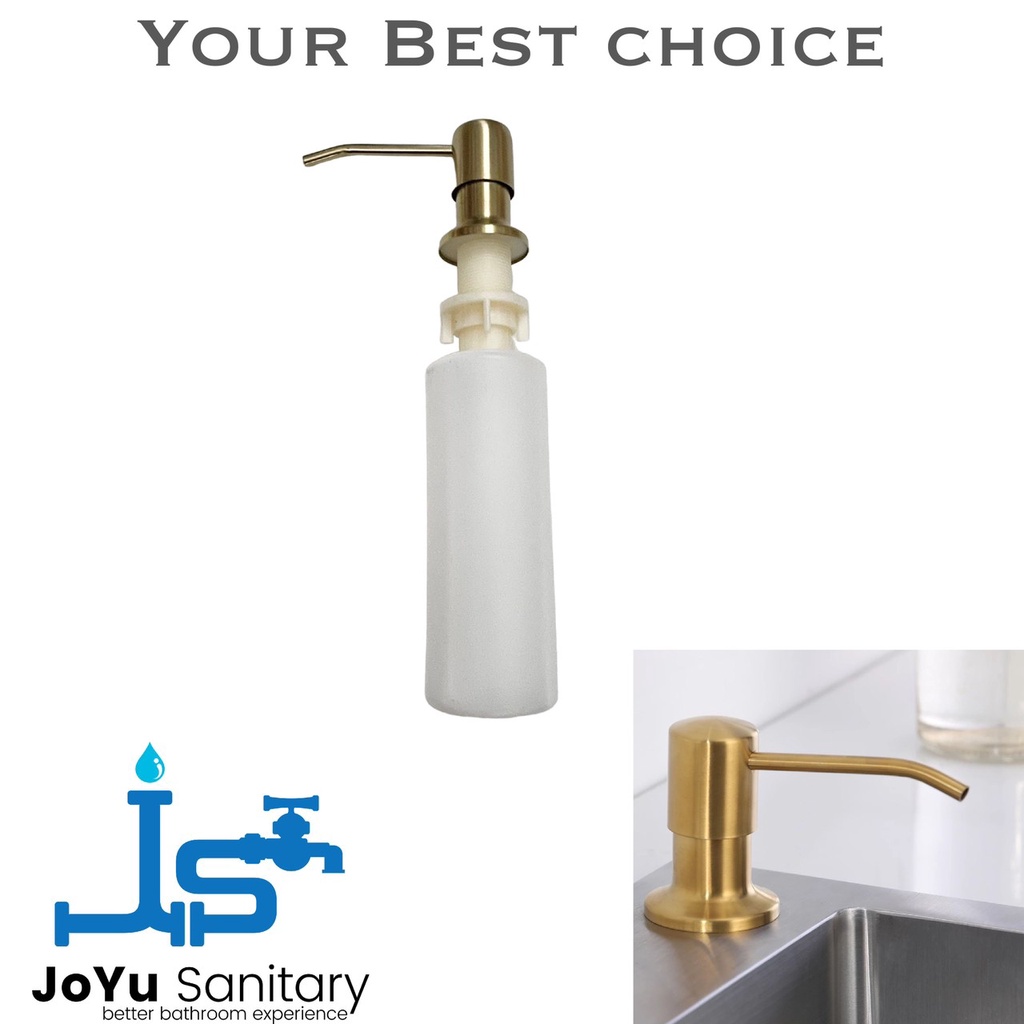 Tempat sabun cair stainless GOLD 300 ml SINK-soap dispenser dapur wastafel cuci tangan cuci piring s
