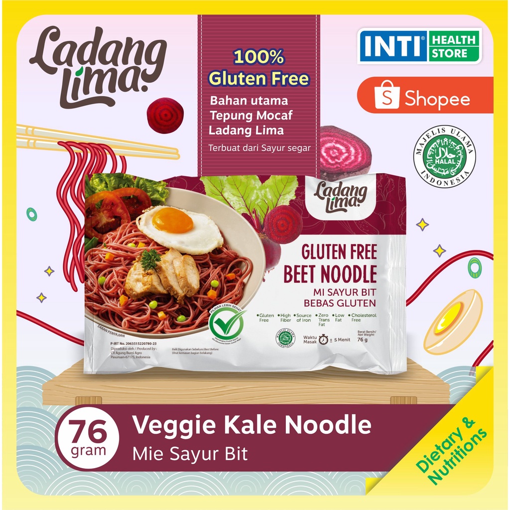 Ladang Lima Veggie Noodle Gluten Free - Kale / Beet