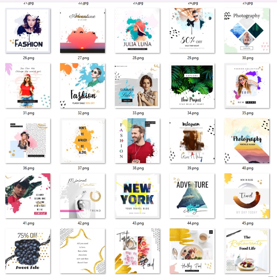 140 Insta Templates For Photoshop