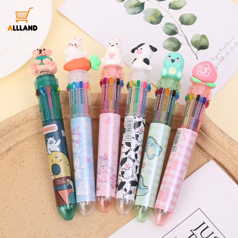 1pc Pulpen Ballpoint Tombol Tekan Yang Dapat Berubah Warna Kreatif/Pena Gel Kartun Bentuk Hewan Lucu/Pena Tulisan Tangan Siswa Hadiah Alat Tulis