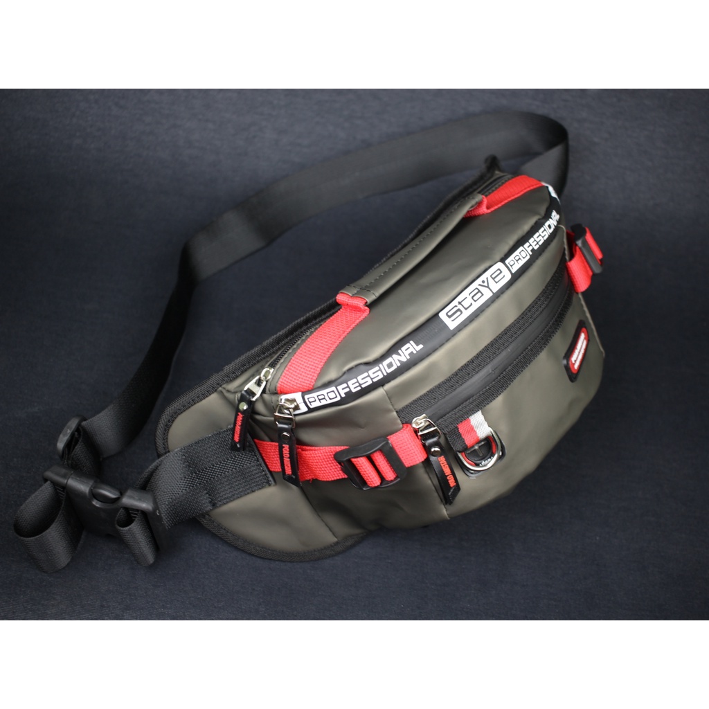 Tas Pria Tas Pinggang Anti Air Original Polo Amstar Waterproof Waistbag Tas Selempang Bahu