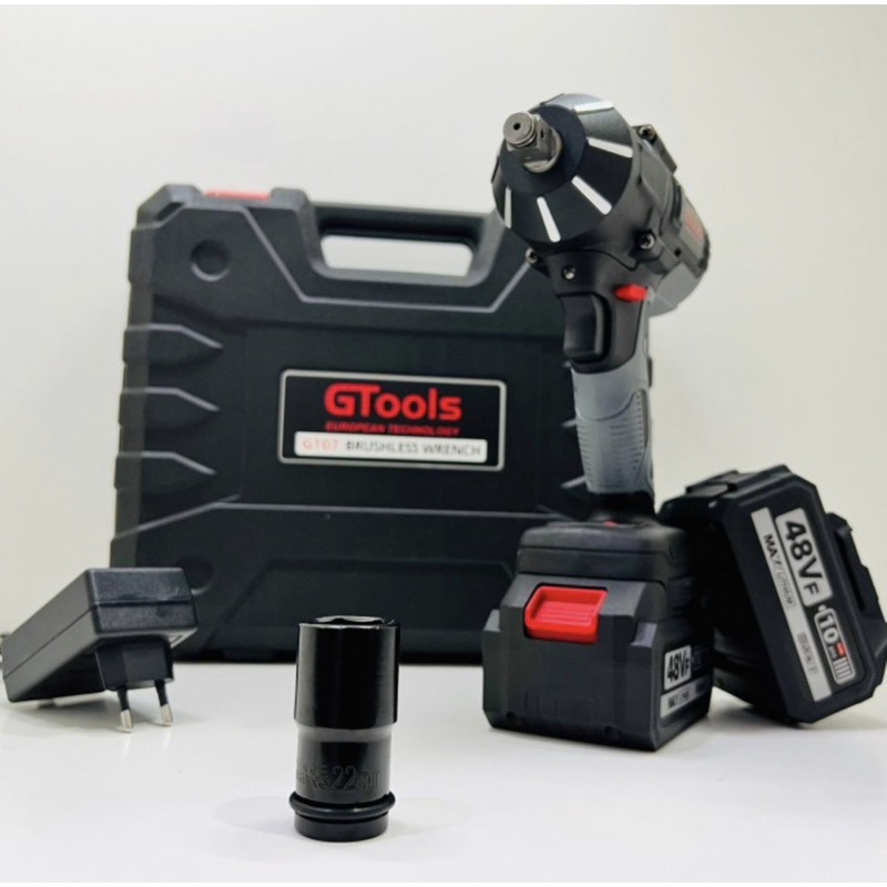 mesin impact wrench Gtools GT07 jumbo truk 1200Nm pembuka baut 2 batrei 48v