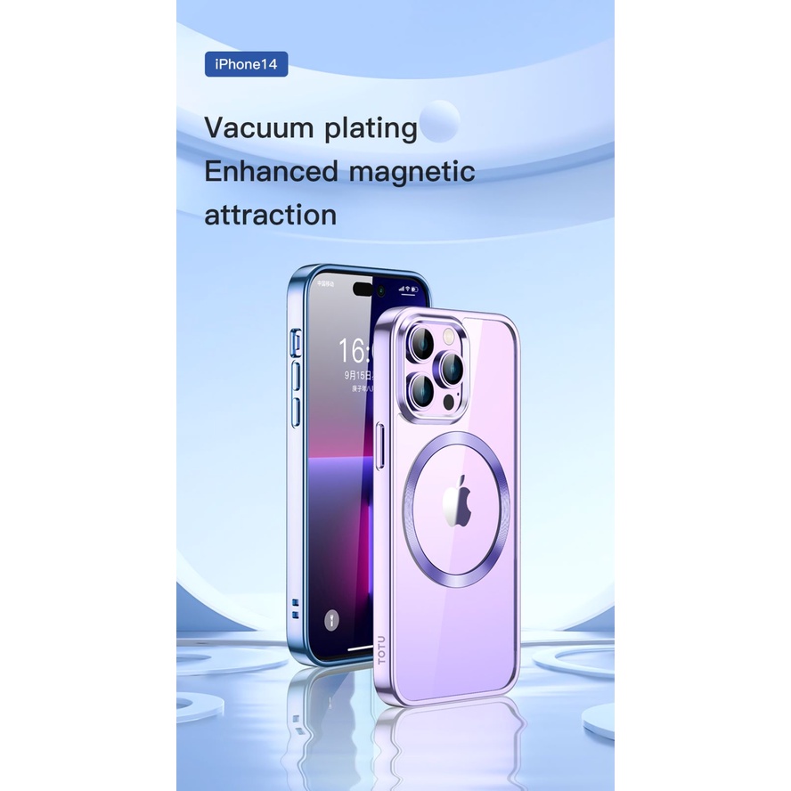 Casing iPhone 14/14 Plus Chrome Plated Case TOTU Shining Magsafe Case