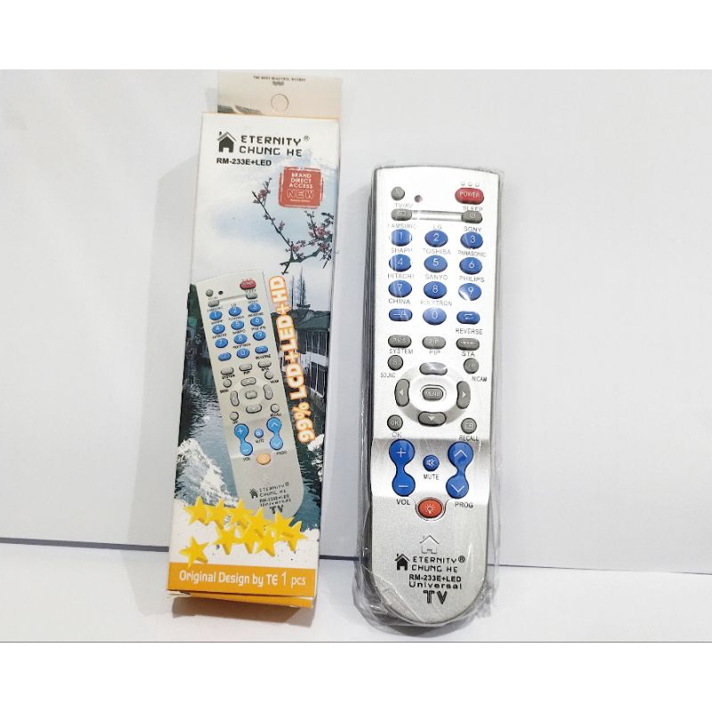 Remote TV Universal RM-233E+ / RM233E+ LCD LED Tabung Samsung-LG-Sharp-Hitachi-Sanyo-Philip-Polytron-Panasony