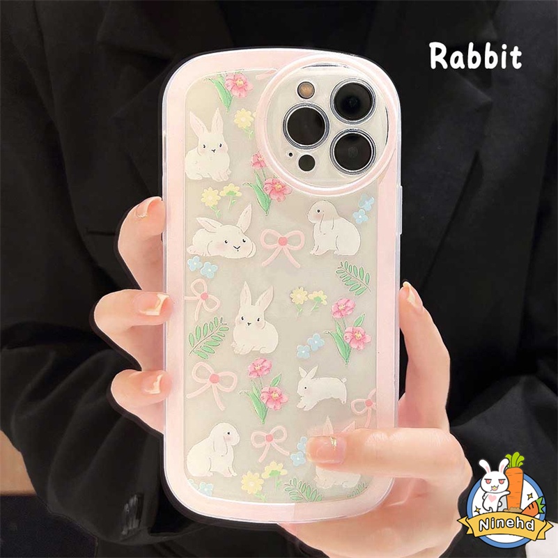 Huawei Nova Y70 Y70 Y90 Plus Y9 2019 Nova 10 9 8 7i 7se Pro Nova 5T Mate 50 40 30 Pro P50 P40 P30 Pro Honor 70 60 Casing Ponsel Kelinci Lucu Anti Jatuh Casing HD Transparan Cover Pelindung