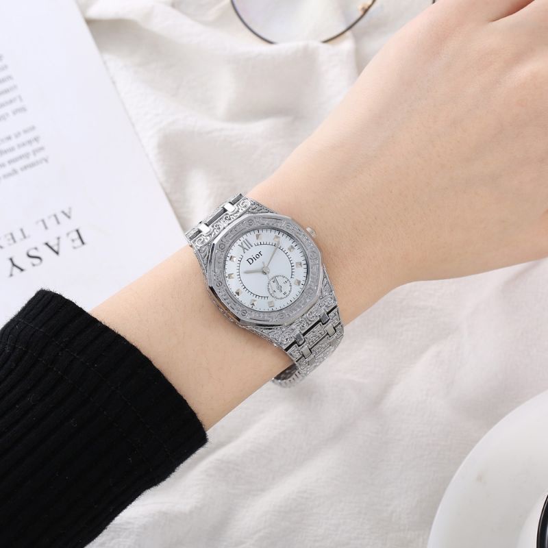 (Cod)Jam Tangan Wanita Fashion DR New Sergi8 Crono Variasi Strap Rantai/Stell(Dikirim Jakarta)