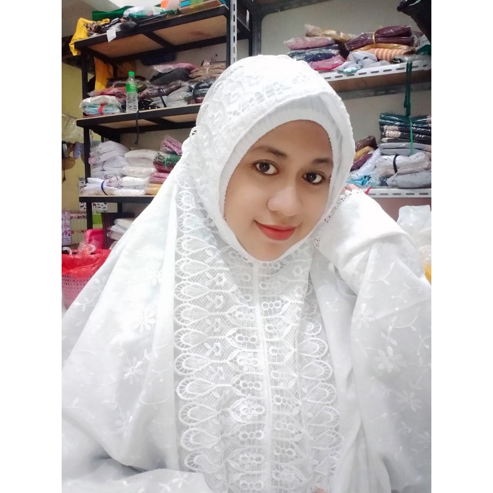 MUKENA KATUN JEPANG TERUSAN RENDA PLUS INNER