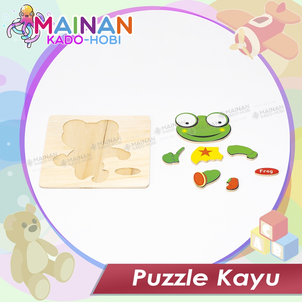 READY KADO MAINAN ANAK MATCHING PUZZLE KAYU ANIMAL FROG