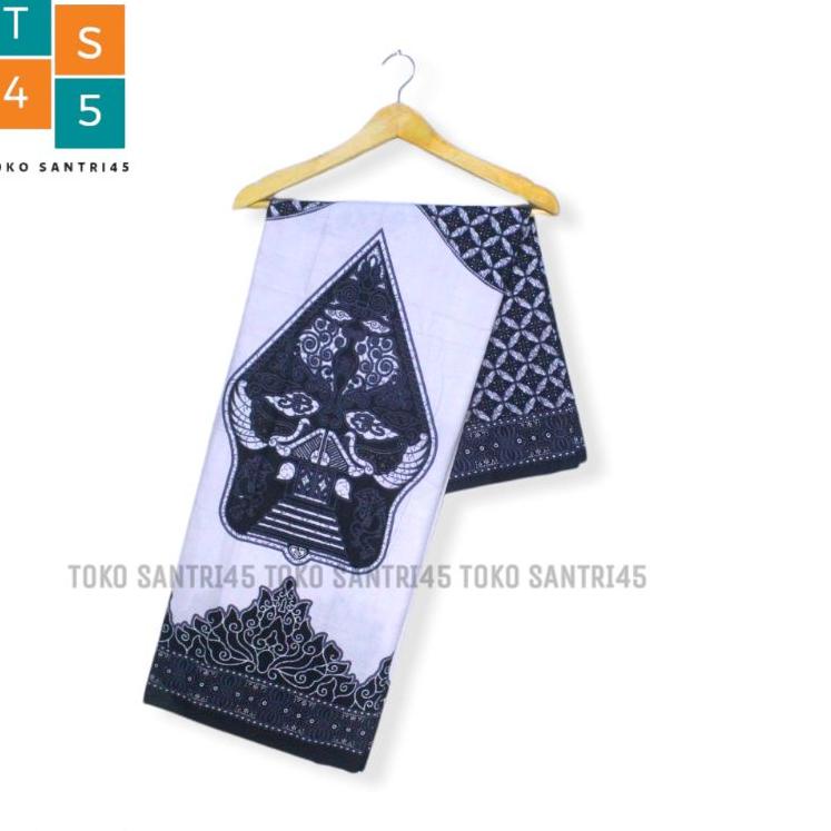 LS.21De22ᴿ ‣ SARUNG BATIK WAYANG GUNUNGAN MOTIF NU warna putih abu sarung pria dewasa remaja seragam