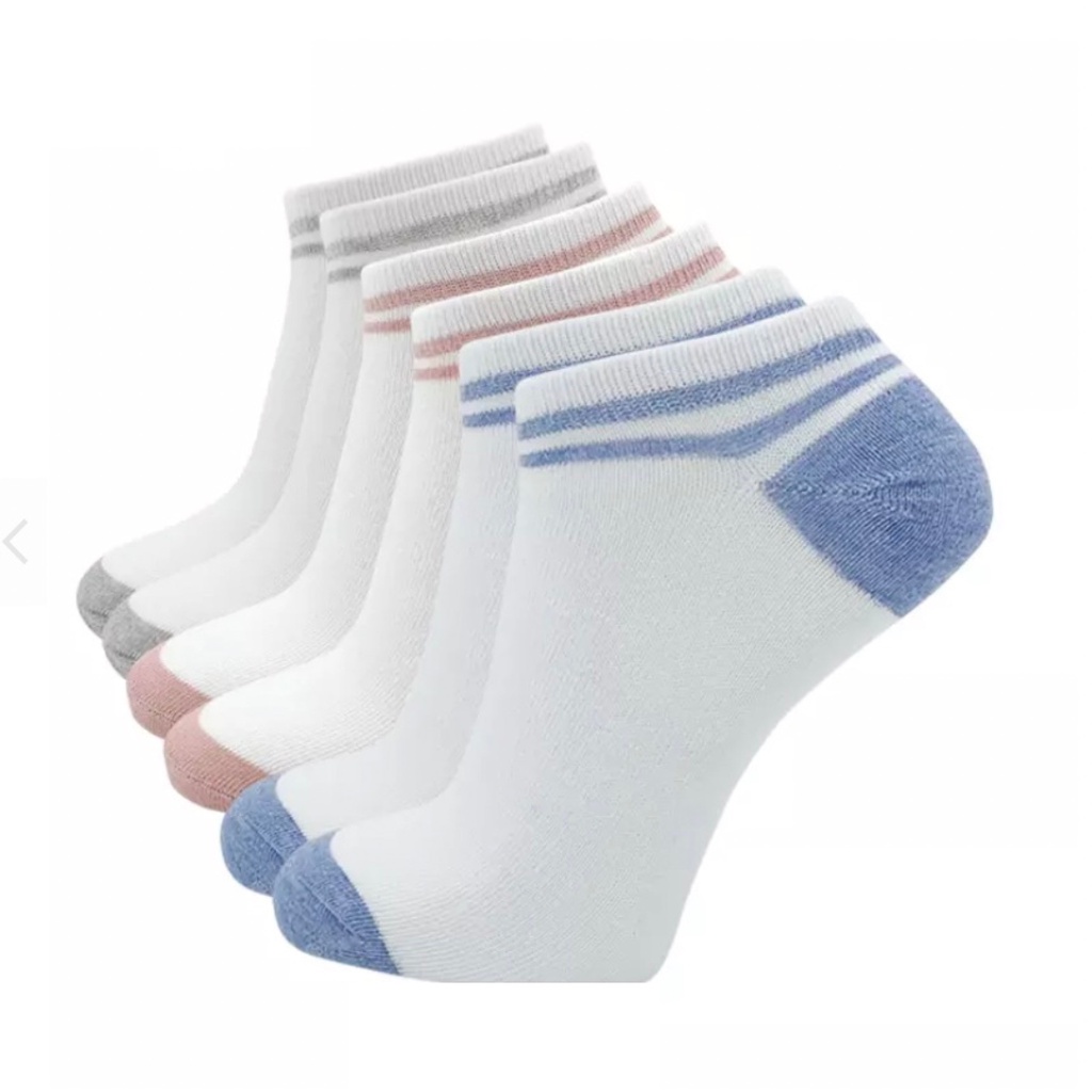 TRS - Ankle Socks Kaos Kaki Motif Garis Stripe Tebal Bahan Katun