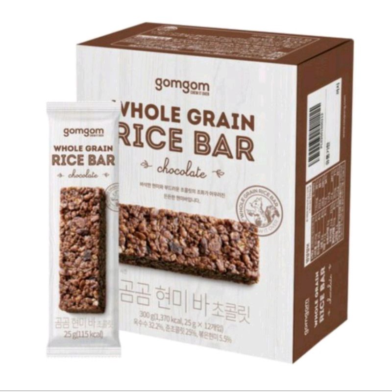 

Whole Grain Rice Bar Chocolate Gomgom Korea/Protein Bar /Energi Bar