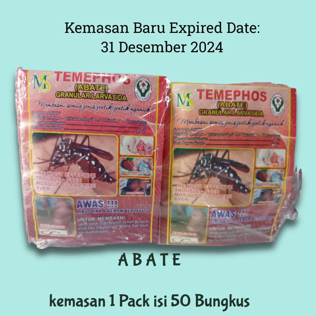 Abate isi 50 Bungkus (1 Pack) Membasmi Jentik Nyamuk dan Larvasida