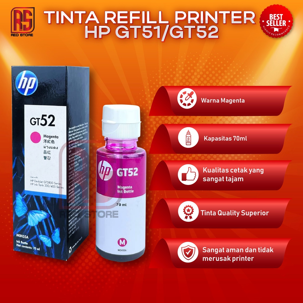 1 SET 4 PCS Tinta HP GT51 GT52 For Printer GT 5810 L9U63A GT 5820 M2Q28A