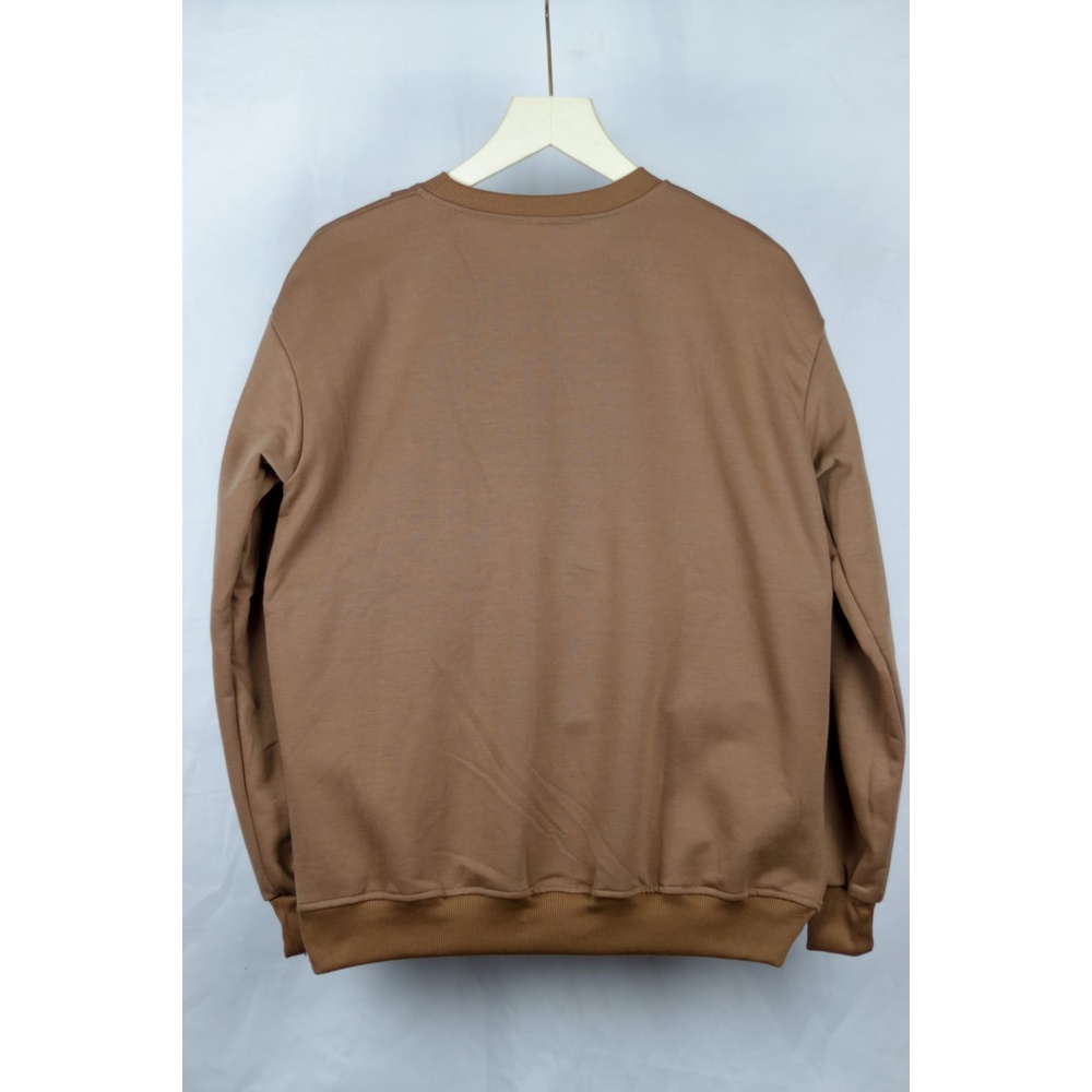 TWO LINES C SWEATER OVERSIZE WANITA SWEATSHIRT SWEATER BAHAN FLEECE