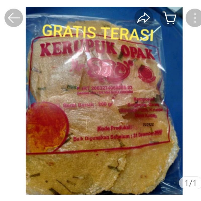 

Krupuk Opak khas Cirebon 200 gram..