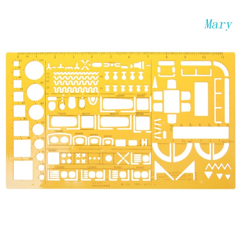 Mary 1:50 Tailor Scale Math Penggaris Arsitektur Insinyur Menggambar Template Serut New