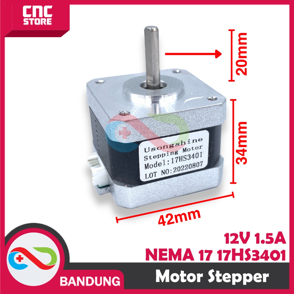 NEMA 17 17HS3401 STEPPER MOTOR 42-34MM 12V 1.3A PLUS KABEL