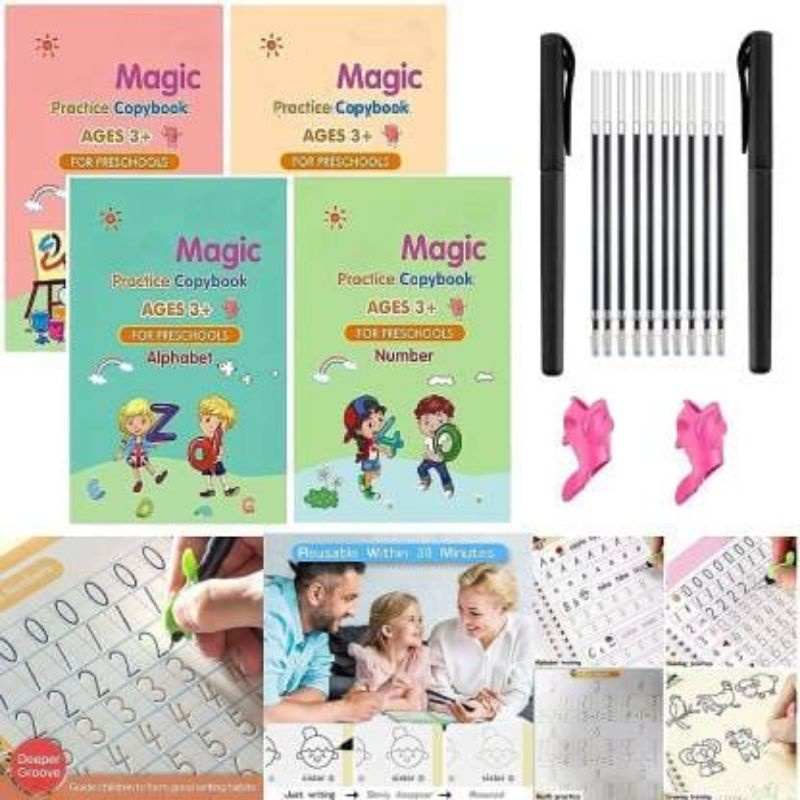 

Magic book/ Buku ajaib 1 set isi 4buku+pulpen dan refil