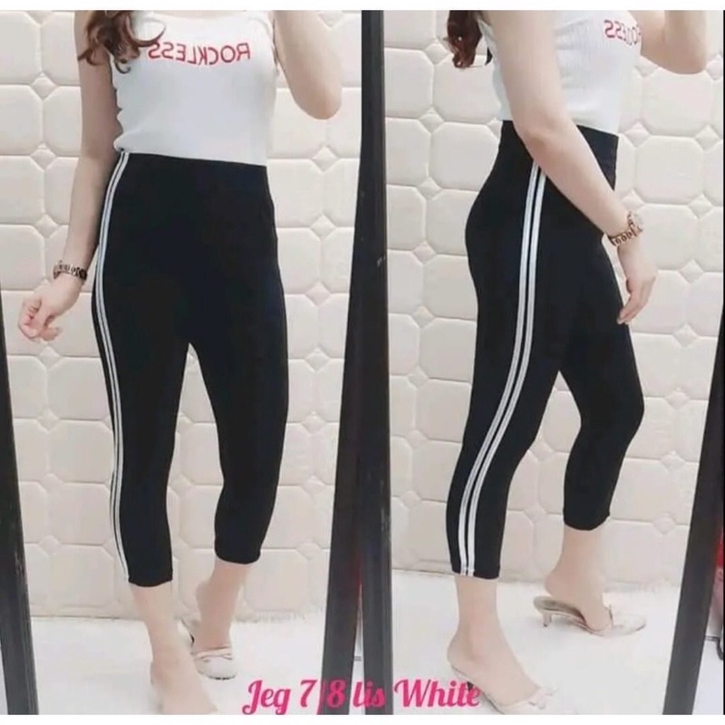 LEGGING WANITA IMPORT LIST PUTIH