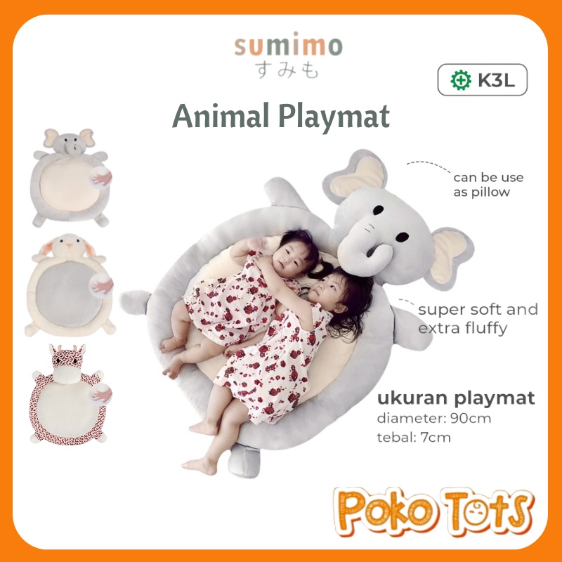 Sumimo Baby Playmat With Soft Pillow Animal Head Alas Tidur &amp; Main Anak Sumimo WHS