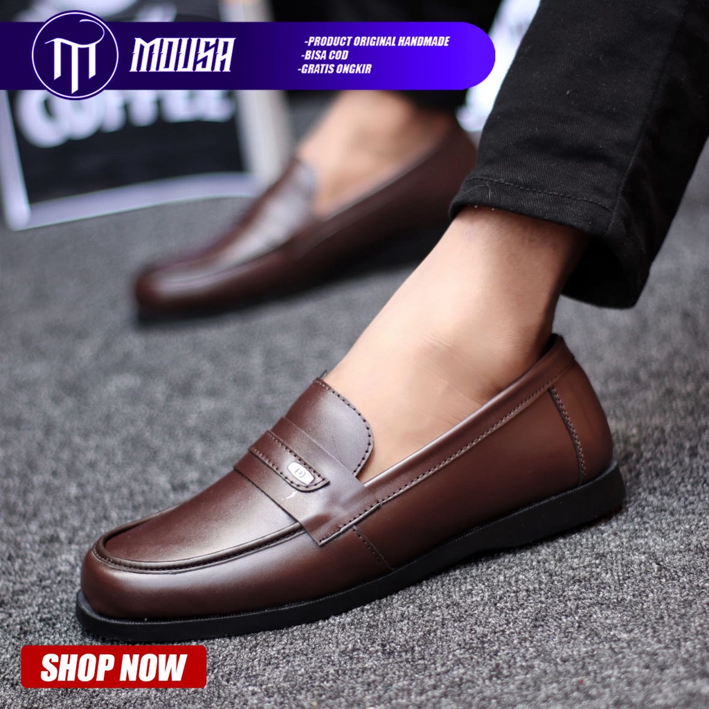 Sepatu Pantofel Pria Formal Slip On Kerja Kantor Mousa Cozy