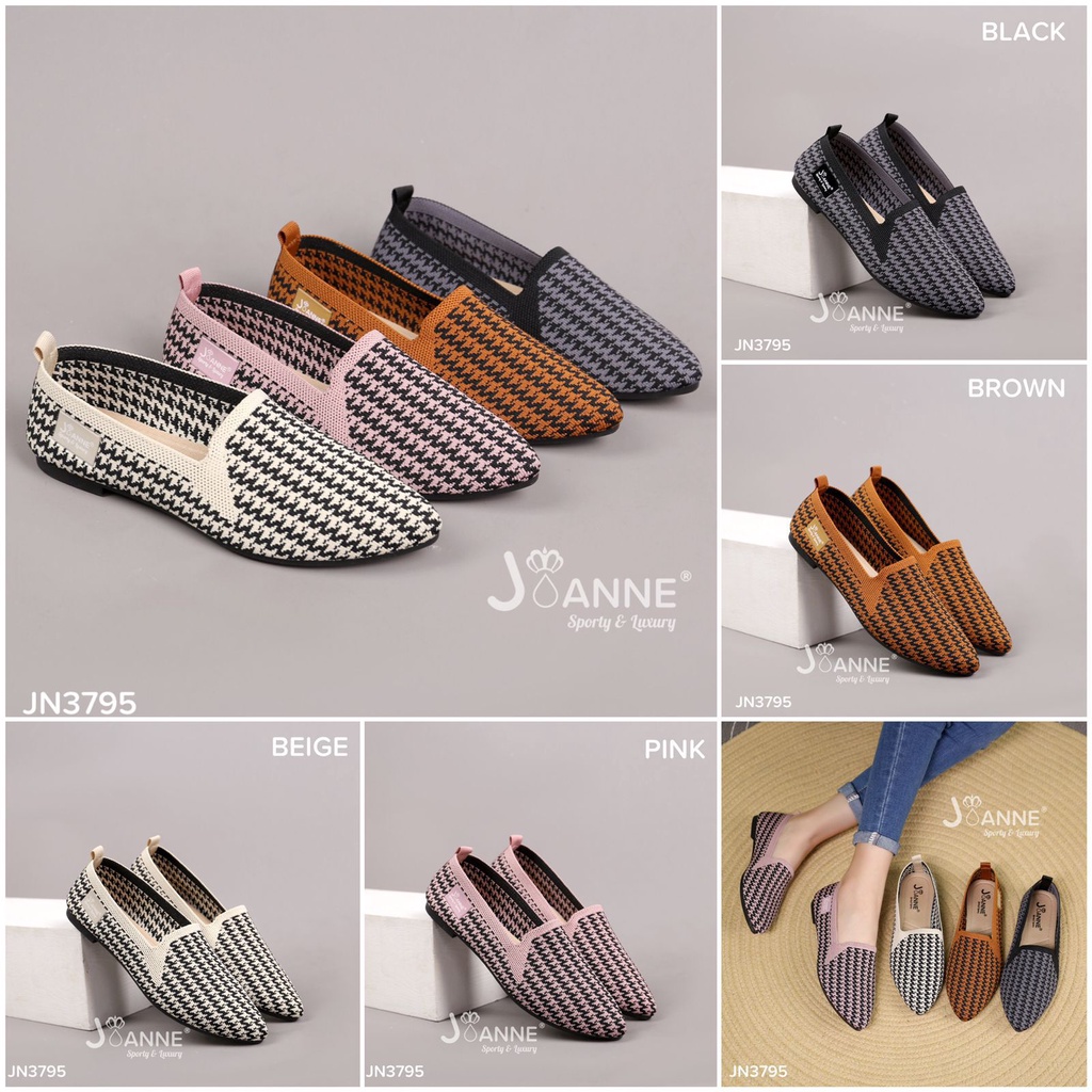 JOANNE JN3795 Sepatu flyknit flat wanita