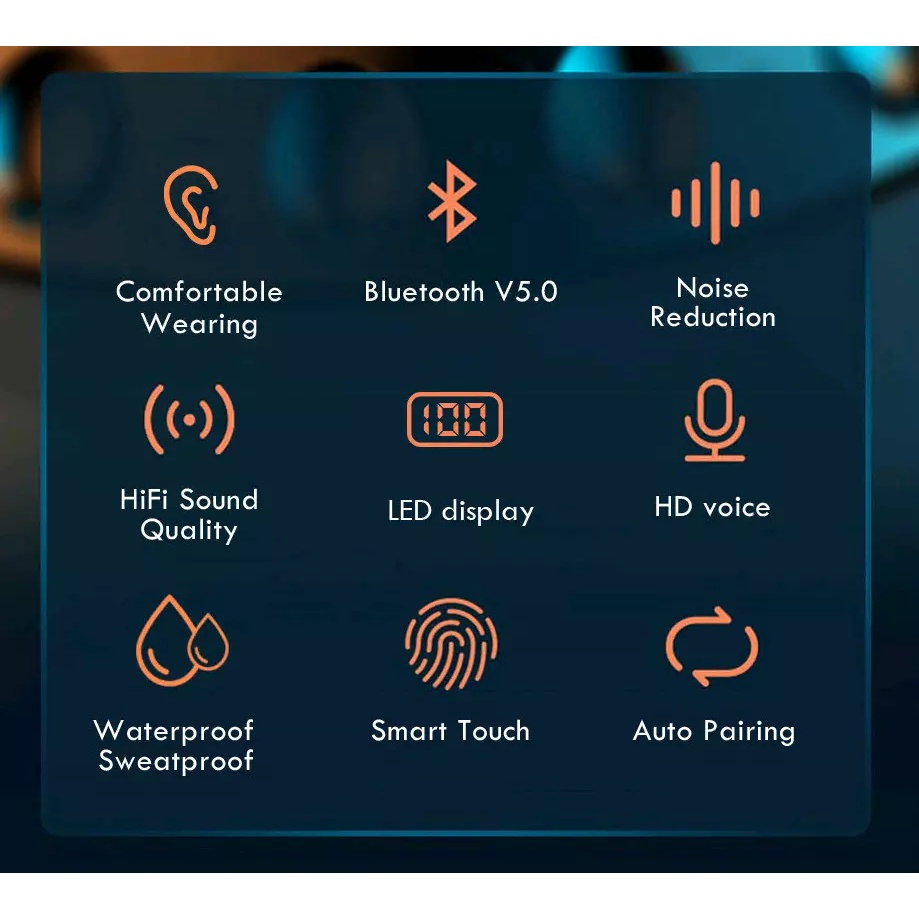 Headset TWS F9 headset bluetooth