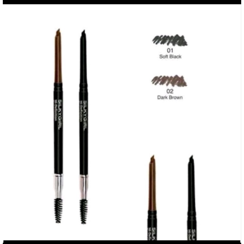 SILKYGIRL Hi-Defination Brow  Liner 02 Dark Brown | Pensil Alis Silky Girl