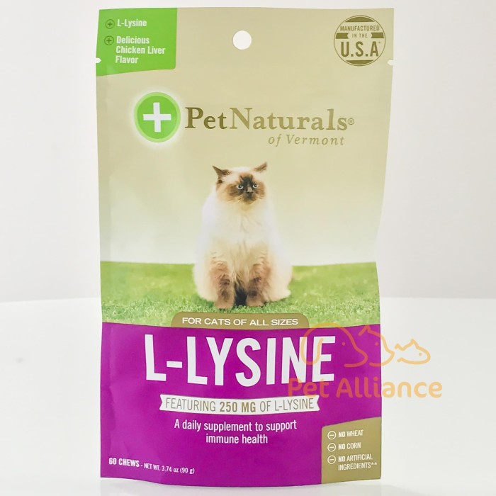 PET NATURALS L-LYSINE FOR CATS - VITAMIN LYSINE KUCING (USA)
