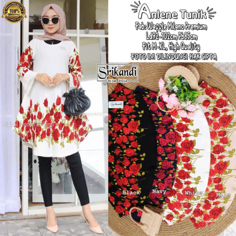 Tunik // Devina Tunik By Cantique // Tunik Bahan Scuba Printing Import