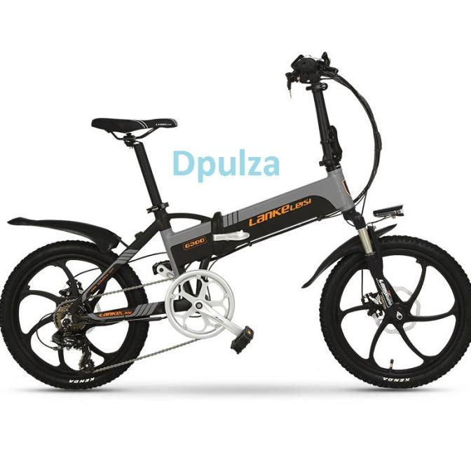 sepeda listrik elektrik ebike moped lipat Lankeleisi G300 - Black/Gray