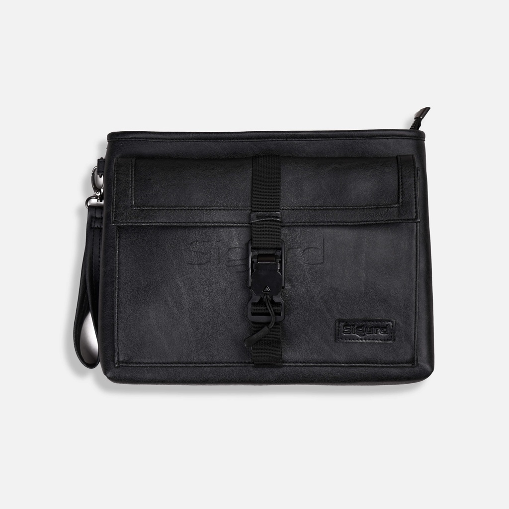 Sigurd - Valkrye Tas Selempang Pria Kulit Sintetis Tas Selempang Hitam Polos Pria Tas Selempang Pria