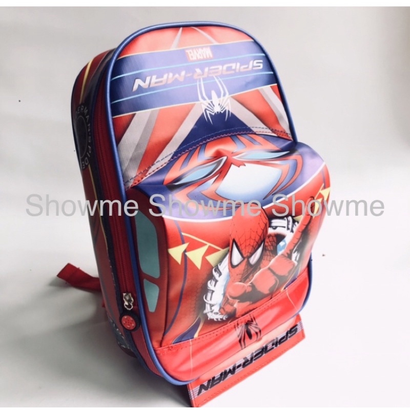 SHOWME TAS RANSEL MOBIL ANAK SEKOLAH PAUD - TK KARAKTER LUCU KUALITAS PREMIUM BATOK GAMBAR PAKAI BUSA - SPIDERMAN SUPER HERO