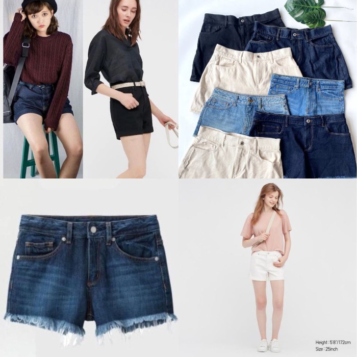 Promo Unq/Loft Denim Shorts - Celana Pendek Wanita - Celana Jeans Pendek
