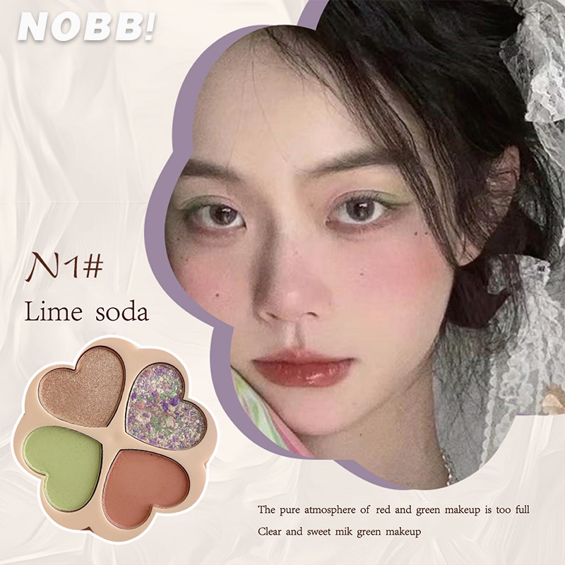 [BPOM][100%ORI&amp;READY]NOBB! Adorable Sunset 4-Color Eye Shadow Palette Heart Eyeshadow Palette Eyes Make Up