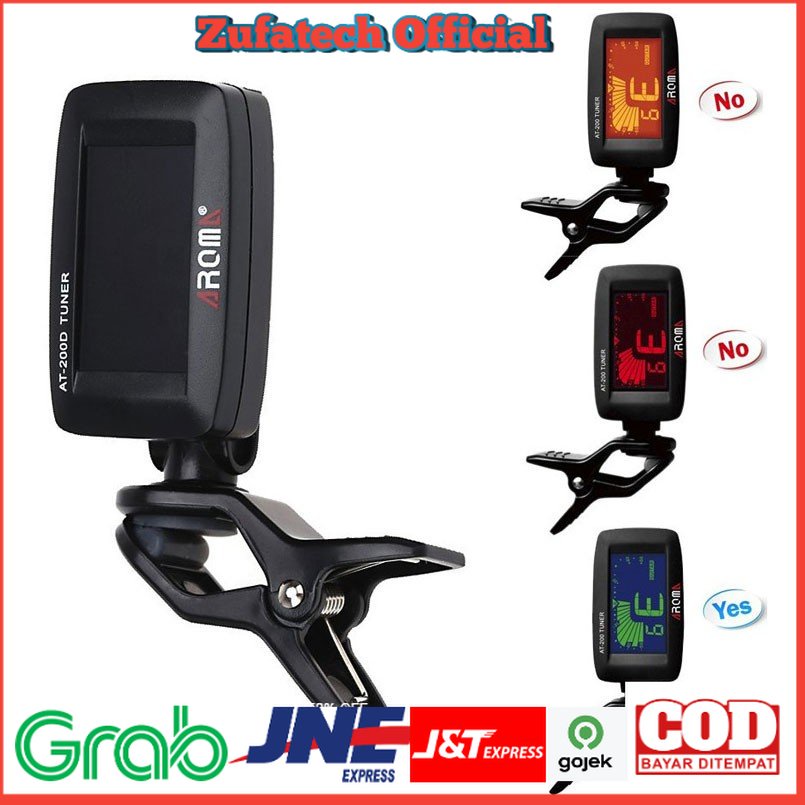 AROMA Tuner Gitar dengan Display LCD - AT200D - Black